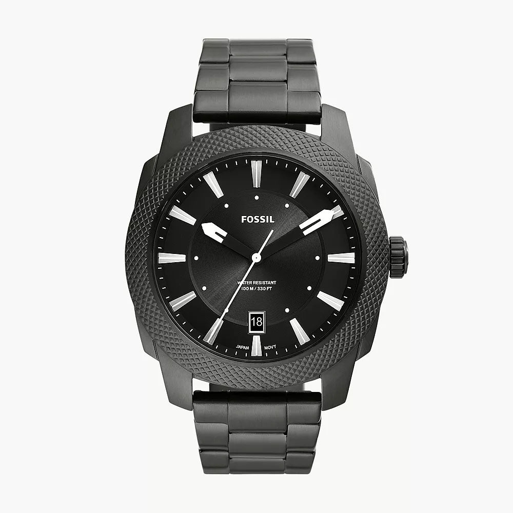 Fossil Machine Men's Three-Hand Date Stainless Steel Watch