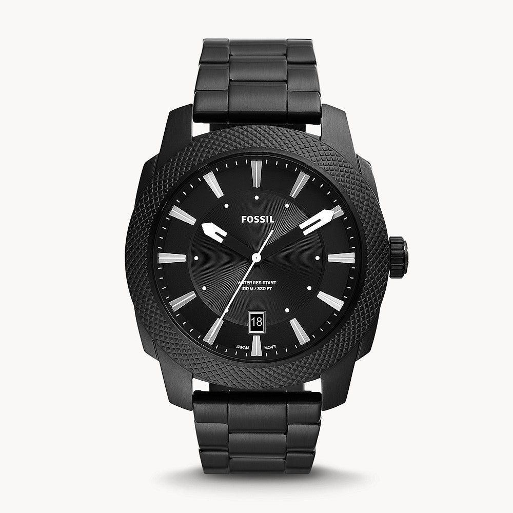 Fossil Machine Black Stainless Steel Men's Watch - FS5971