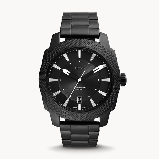 Fossil Machine Black Stainless Steel Men's Watch - FS5971