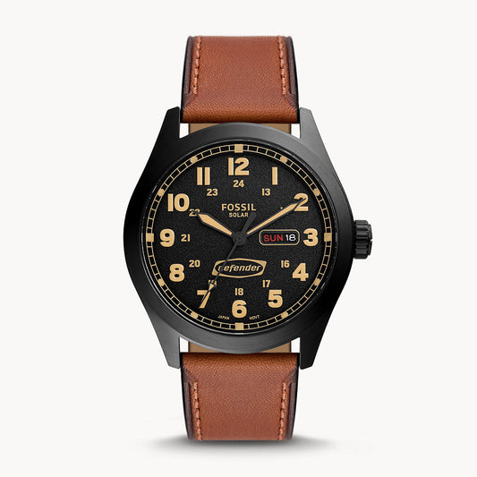 Fossil Defender Black Pro-Planet Leather Men's Watch