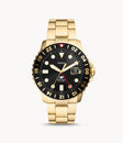 Fossil Blue Gmt Gold-Tone Stainless Steel Men's Watch
