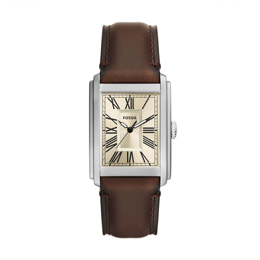 Fossil Carraway Men's Pro-Planet Three-Hand Brown Leather Watch
