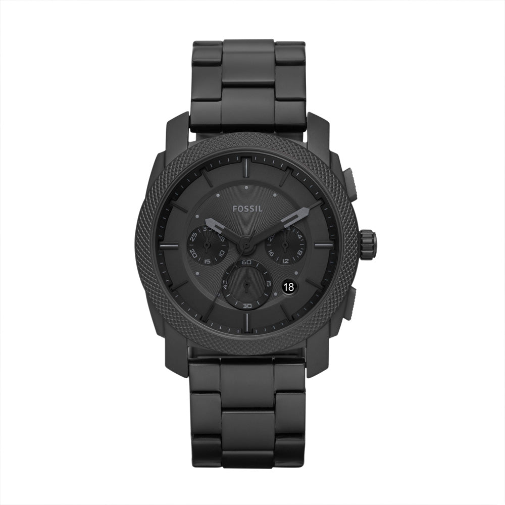 Fossil Machine Men's Chronograph Black Stainless Steel Watch - FS6015