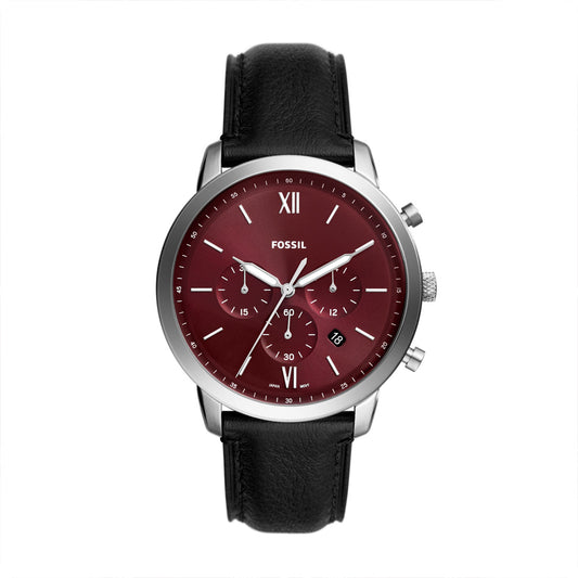 Fossil Neutra Men's Chronograph Black Pro-Planet Leather Watch