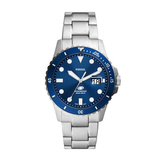 Fossil Fossil Blue Silver Stainless Steel Men's Watch