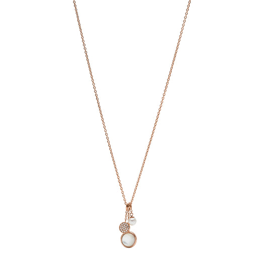 Fossil Necklace Shimmery Light  - JF02960791