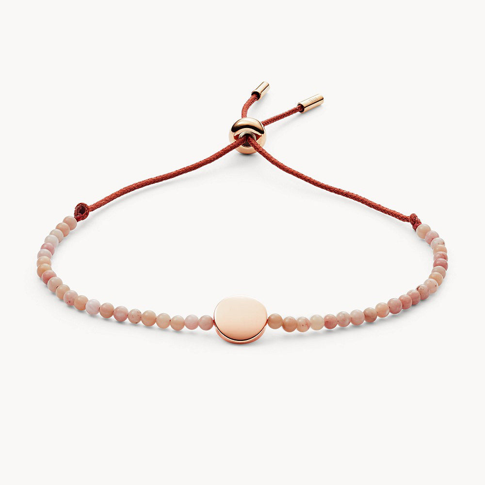 Fossil Rhodochrosite Disc Bracelet - JF02980791