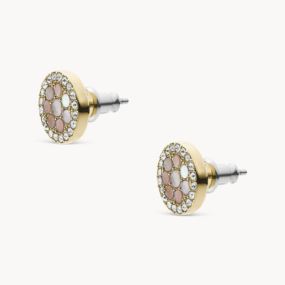 Fossil Mosaic Rose-Gold-Tone Stainless Steel Earrings - JF03251710