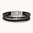 Fossil Crosses Silver-Tone Stainless Steel Multi Strand Bracelet