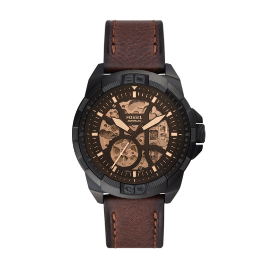Fossil Bronson Automatic Brown Leather Men's Watch