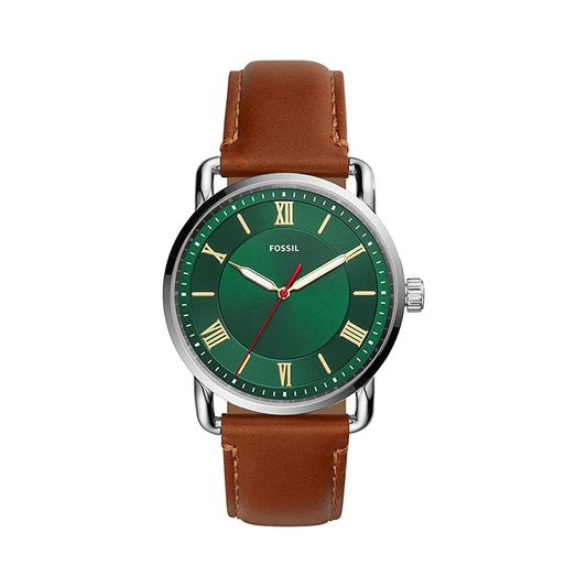 Fossil Analog Men's Watch Stainless Steel Leather Strap