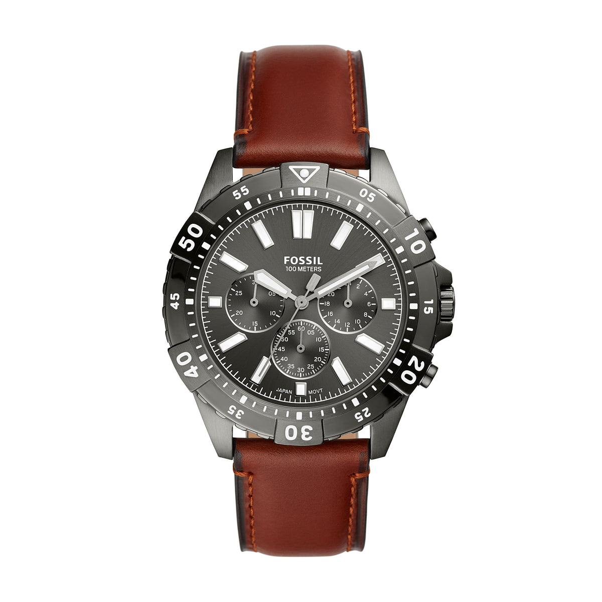 ساعة فوسيل أنالوج للرجال، سوار من الجلد وستانلس ستيل