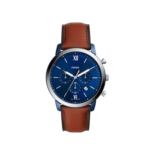 Fossil Analog Men's Watch Stainless Steel Leather Strap