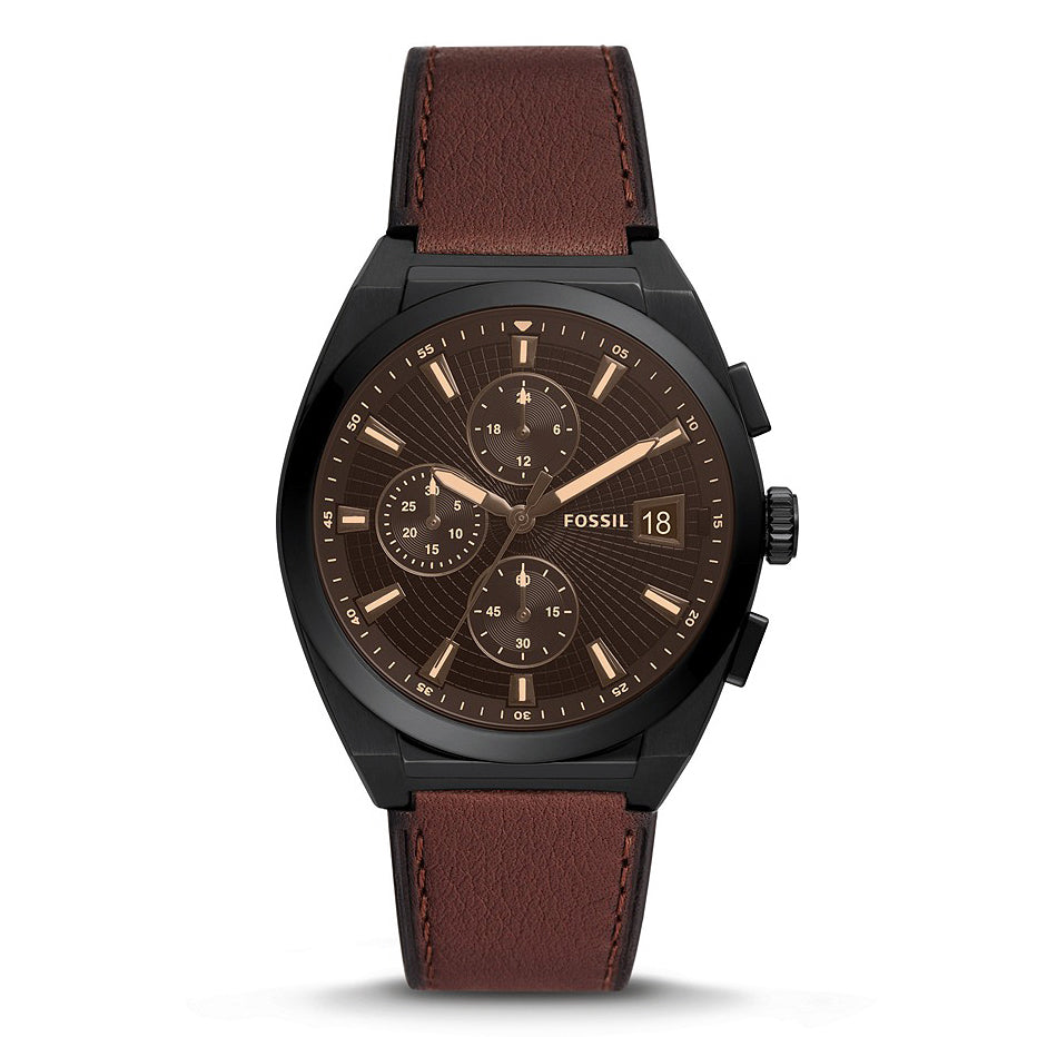 Fossil Analog Men's Watch Stainless Steel Leather Strap - FS5798