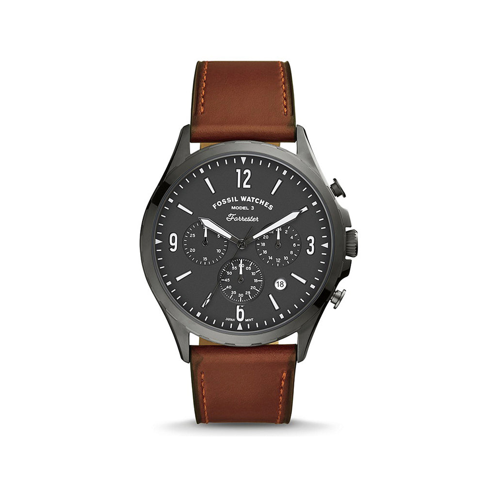 Fossil Analog Men's Watch Stainless Steel Leather Strap - FS5815