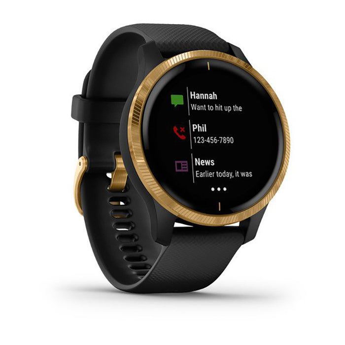 Garmin Venu Gold Case Black Band Full Display Watch