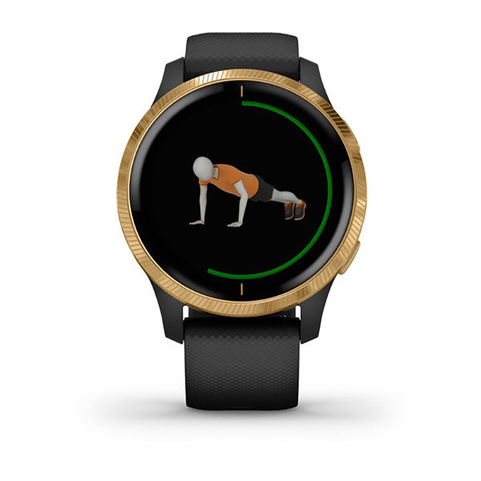 Garmin Venu Gold Case Black Band Full Display Watch