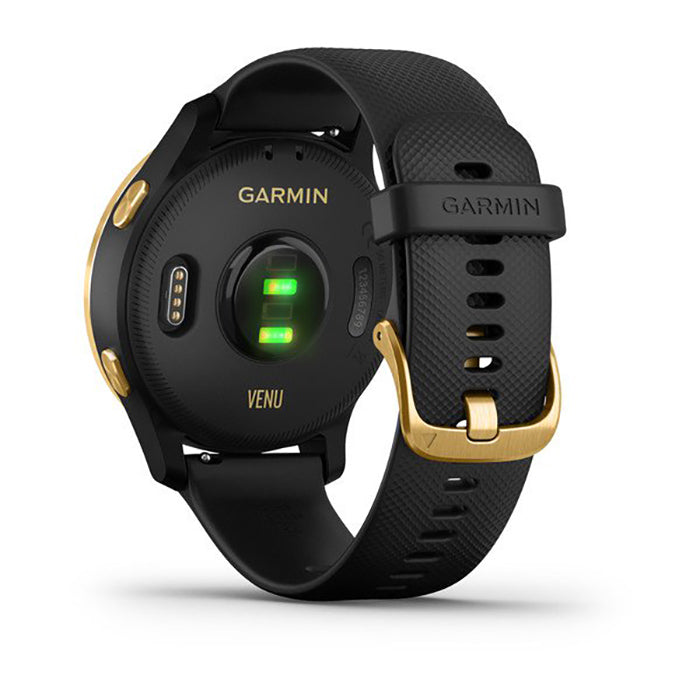 Garmin Venu Gold Case Black Band Full Display Watch