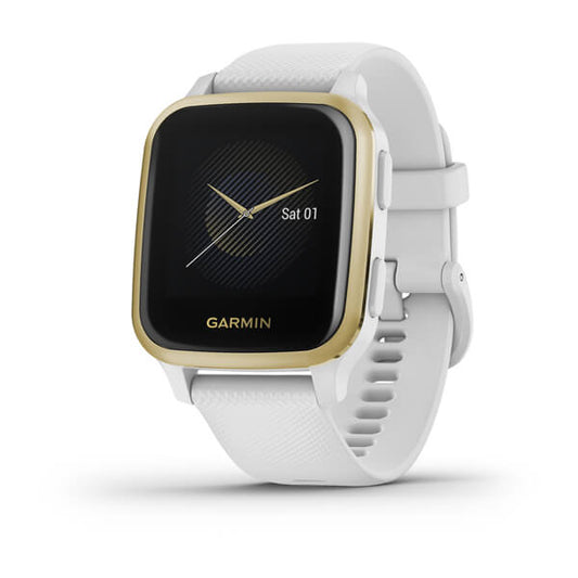 Garmin Venu Sq Gold Aluminium White Silicone Full Display Dial Smart Watch