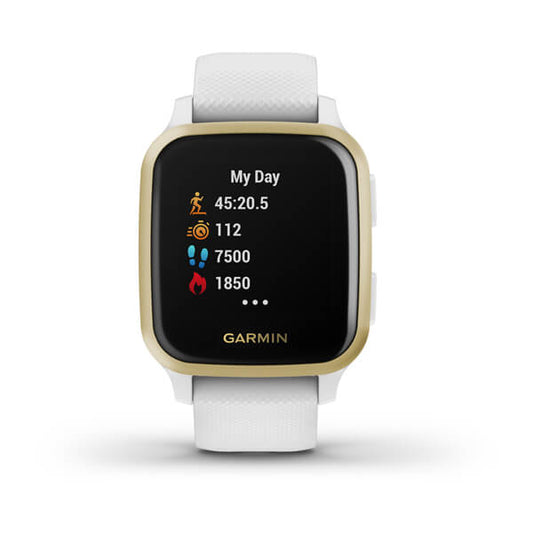 Garmin Venu Sq Gold Aluminium White Silicone Full Display Dial Smart Watch