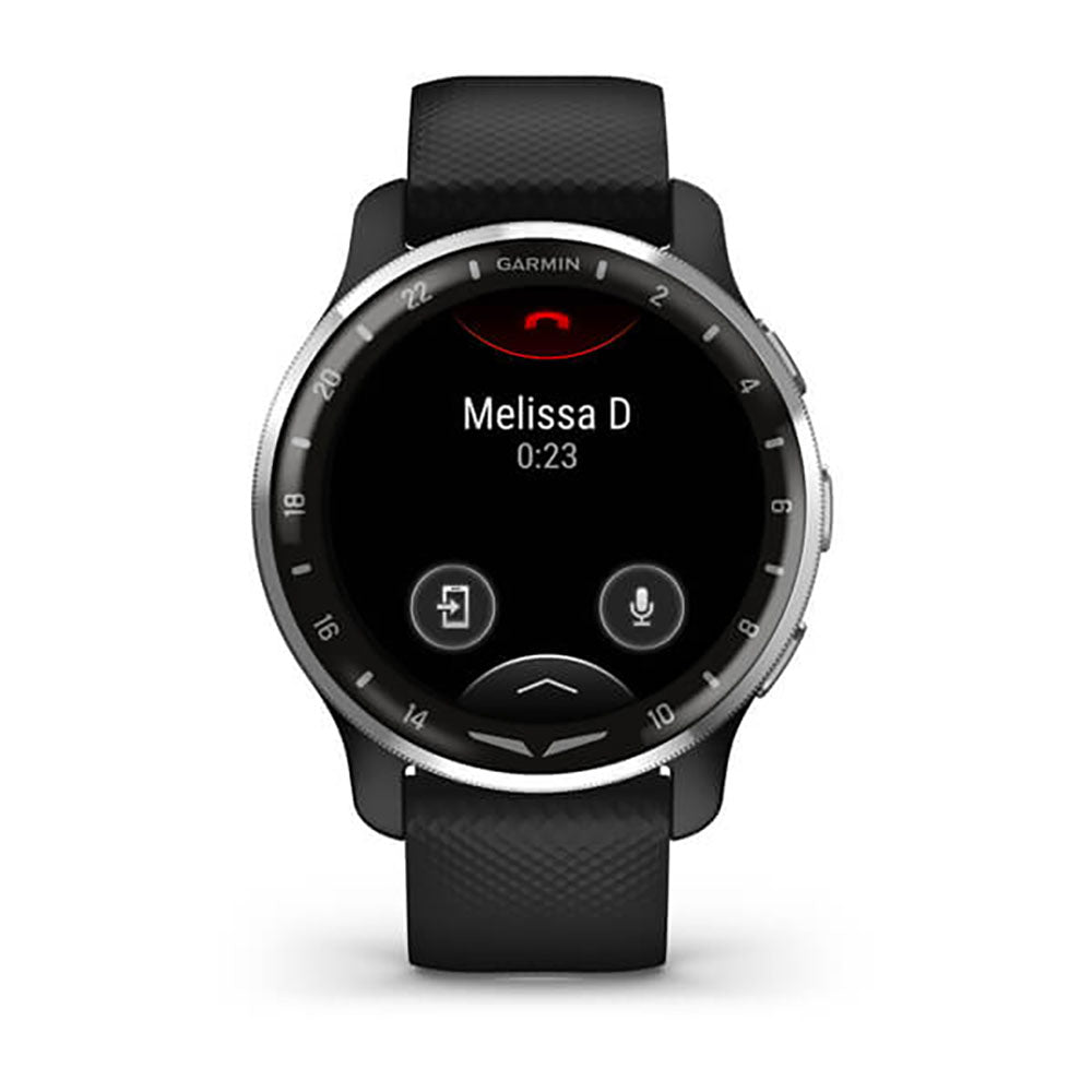 ساعة Garmin D2 Air X10 بشاشة كاملة وسوار سيليكون أسود ممرر