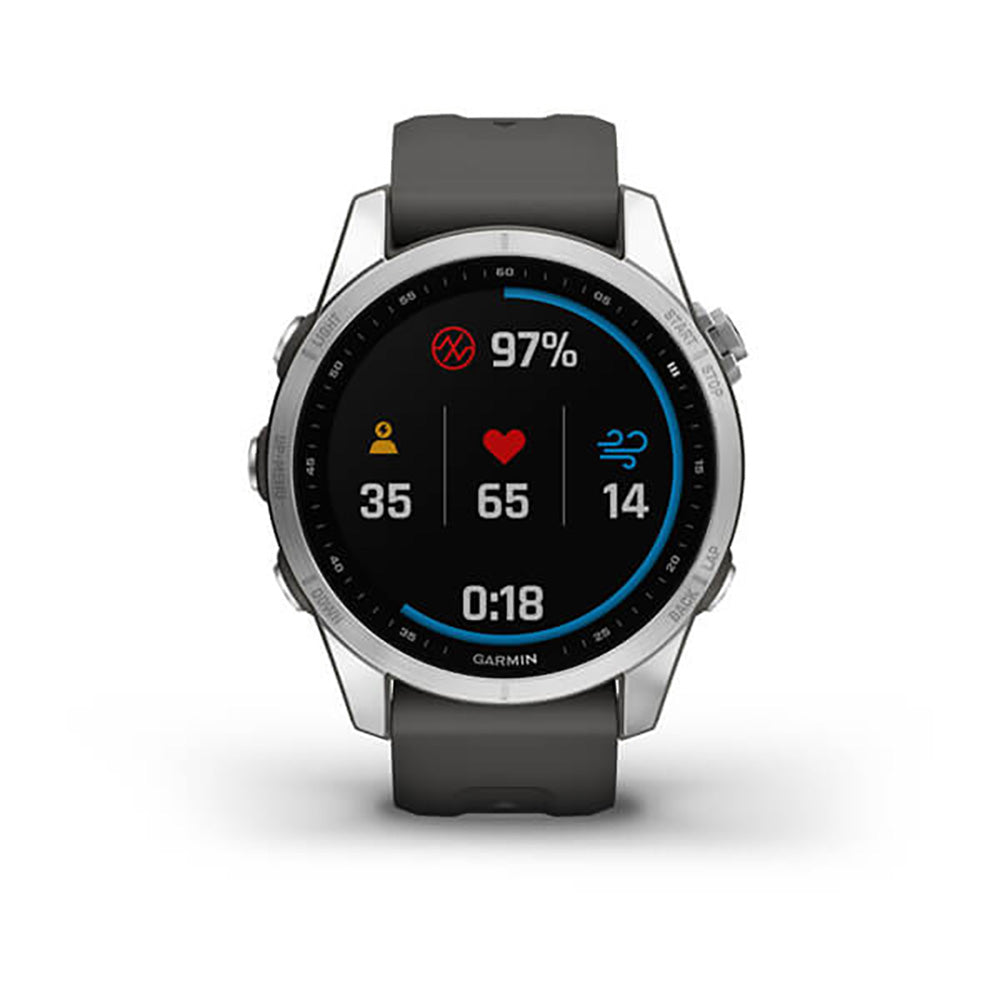 Garmin Fenix 7S Silver With Graphite Band Full Color Display Watch