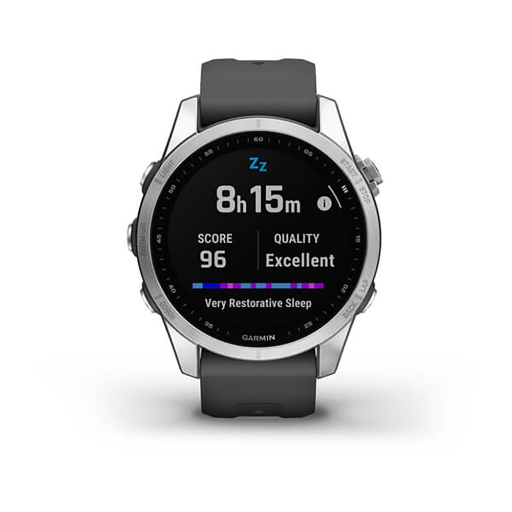 Garmin Fenix 7S Silver With Graphite Band Full Color Display Watch