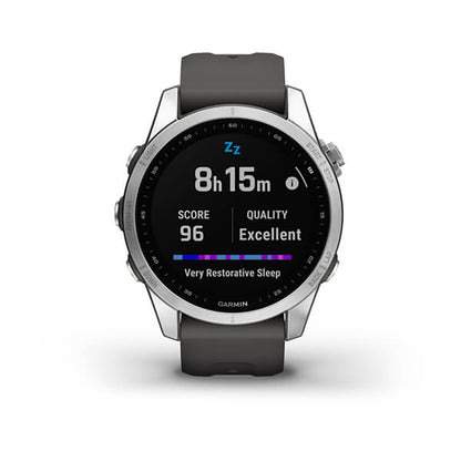 Garmin Fenix 7S Silver With Graphite Band Full Color Display Watch