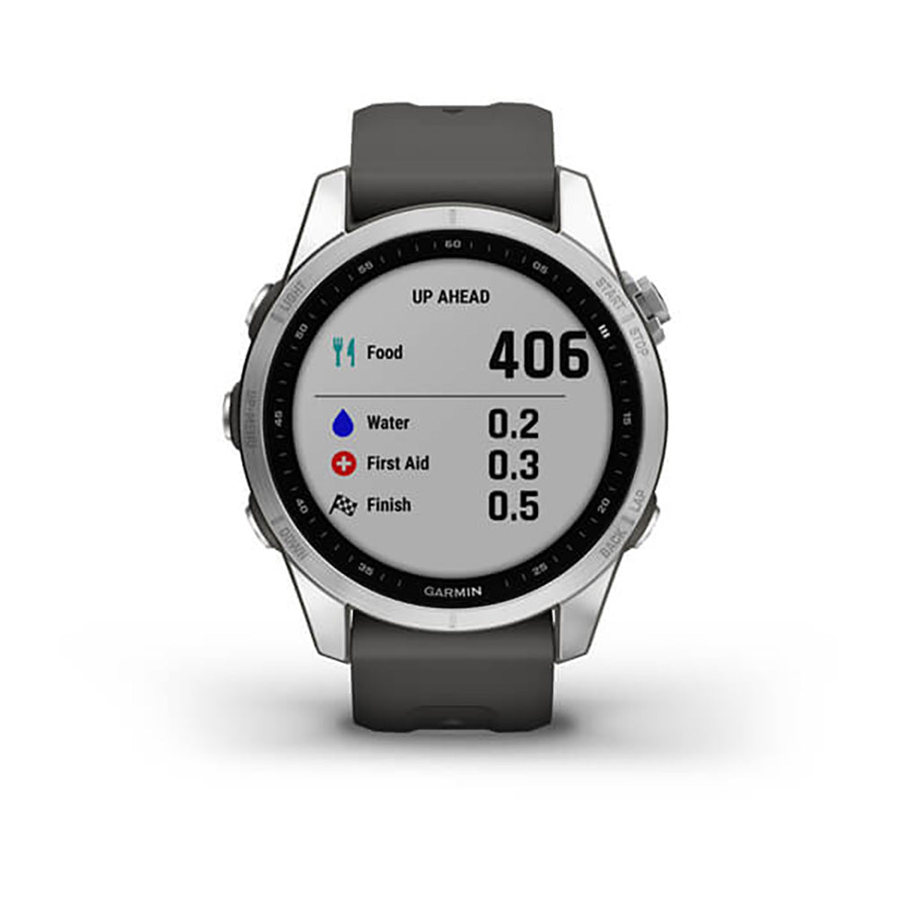 Garmin Fenix 7S Silver With Graphite Band Full Color Display Watch
