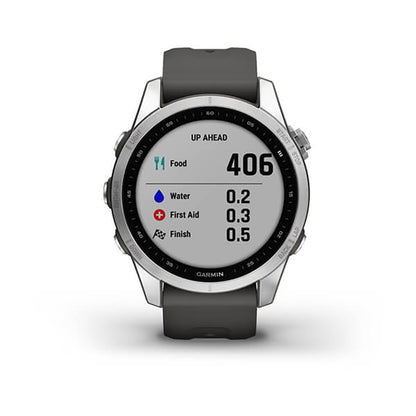 Garmin Fenix 7S Silver With Graphite Band Full Color Display Watch
