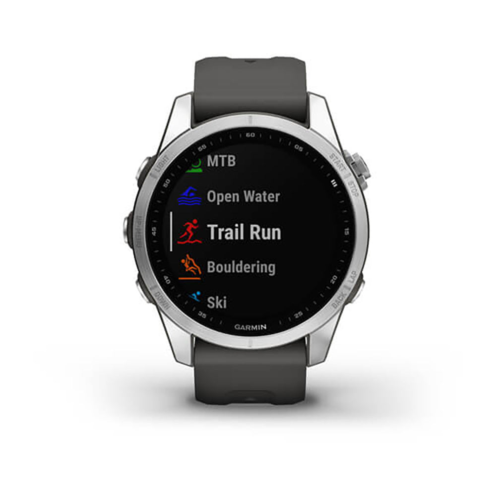 Garmin Fenix 7S Silver With Graphite Band Full Color Display Watch