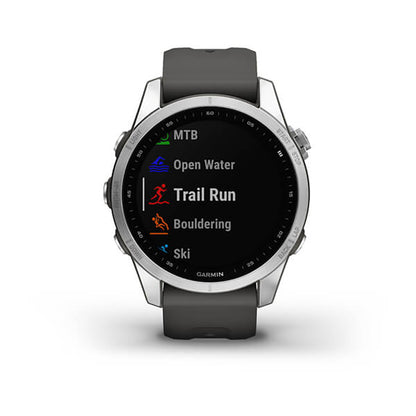 Garmin Fenix 7S Silver With Graphite Band Full Color Display Watch