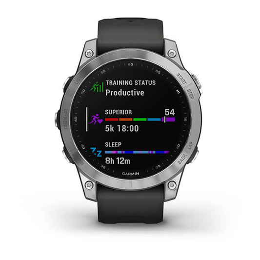 Garmin Fenix 7 Silver Graphite Band Full Display Gps Watch
