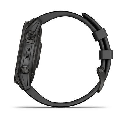 Garmin Fenix 7 Sapphire Carbon Gry DLC Ti W Blk Bnd Gps Full Color Display Watch