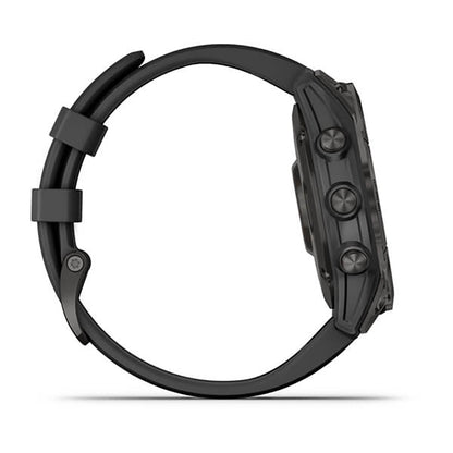 Garmin Fenix 7 Sapphire Carbon Gry DLC Ti W Blk Bnd Gps Full Color Display Watch