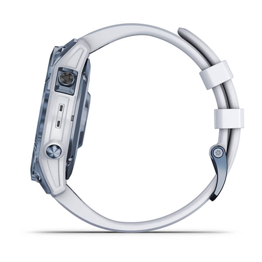 Garmin Fenix 7 Sapphire Mineral Blue Titanium White Band Full Display Watch