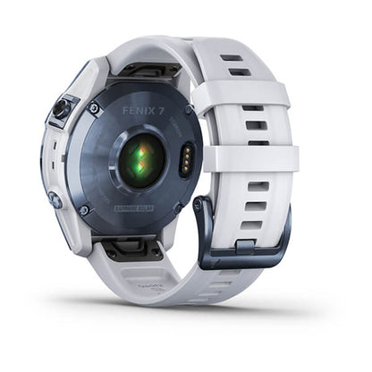 Garmin Fenix 7 Sapphire Mineral Blue Titanium White Band Full Display Watch