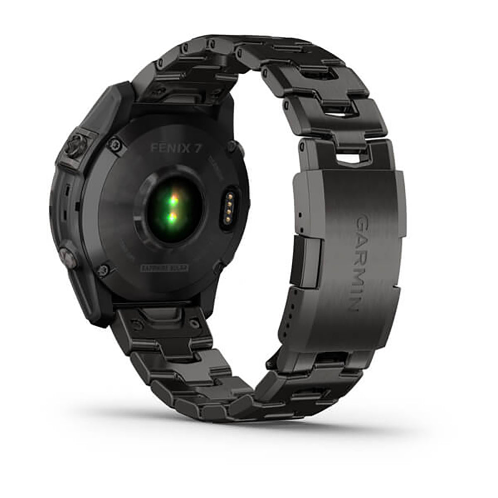 Garmin Fenix 7 Sapphire Carbon Grey DLC Vented Titanium Band Full Display Watch