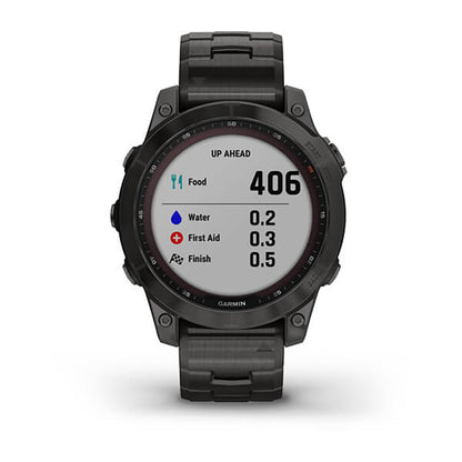 Garmin Fenix 7 Sapphire Carbon Grey DLC Vented Titanium Band Full Display Watch