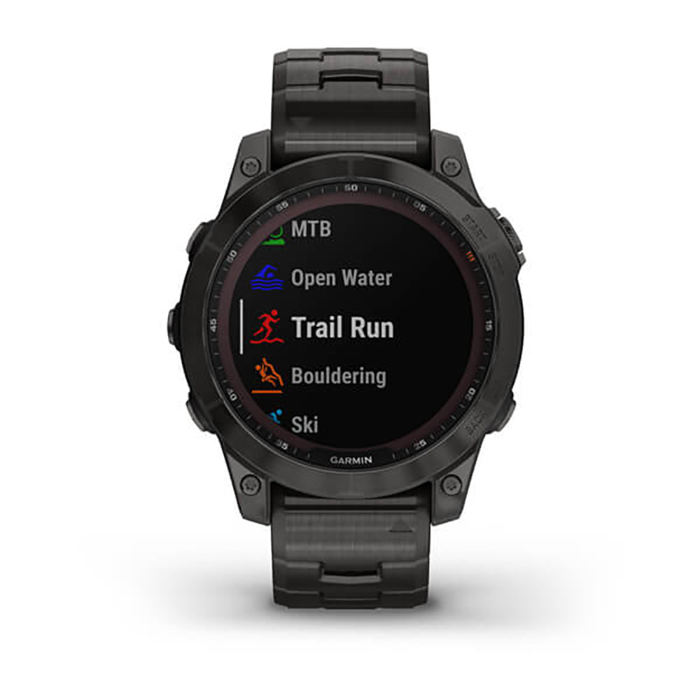 Garmin Fenix 7 Sapphire Carbon Grey DLC Vented Titanium Band Full Display Watch