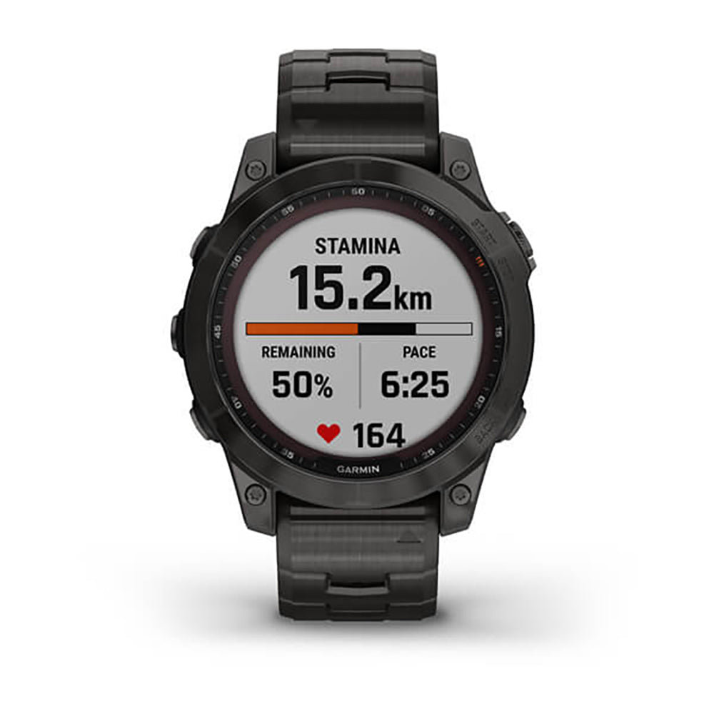 Garmin Fenix 7 Sapphire Carbon Grey DLC Vented Titanium Band Full Display Watch