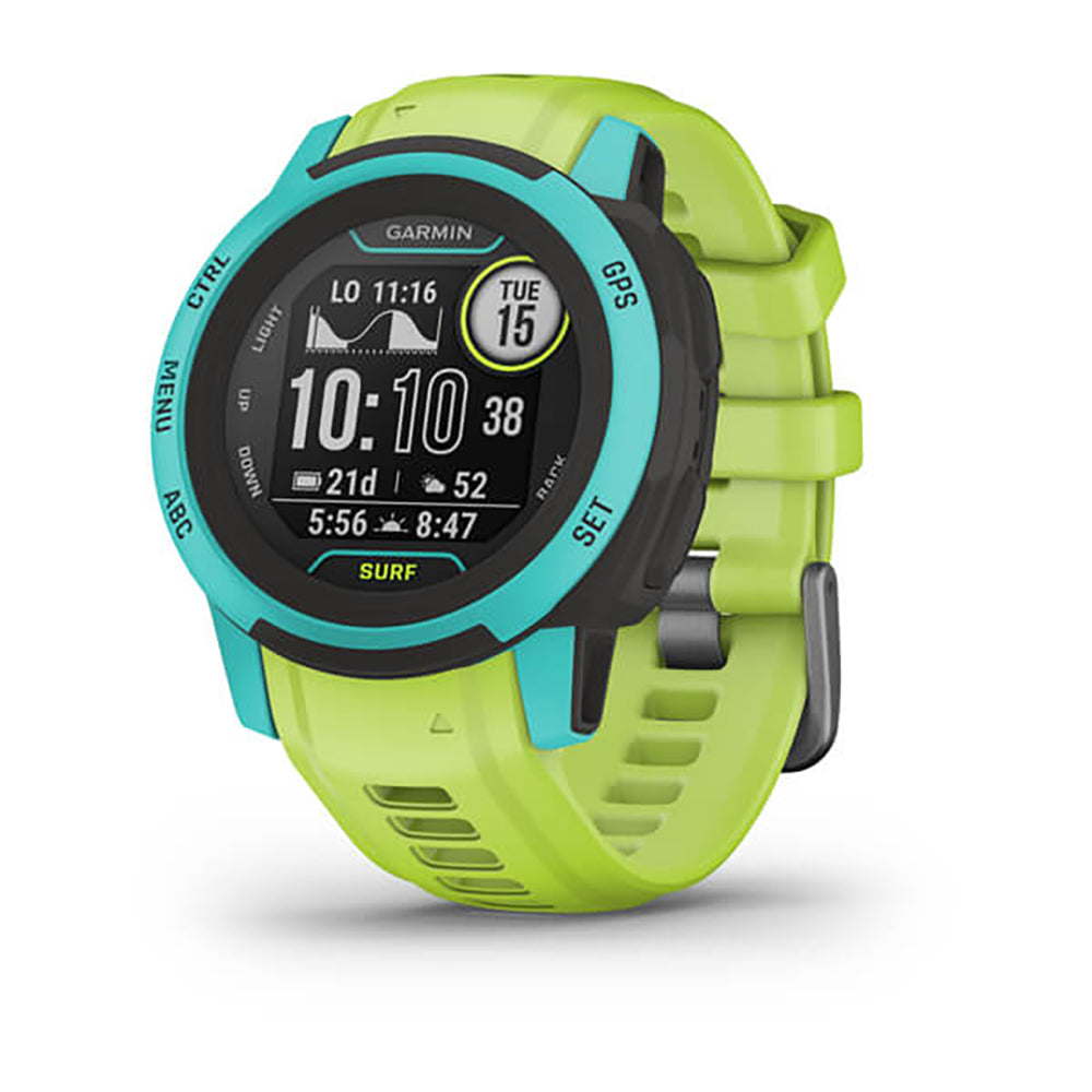 ساعة Garmin Instinct 2S Surf Edition Waikiki بحزام سيليكون وشاشة كاملة