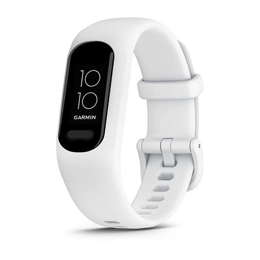 ساعة Garmin Vivosmart 5 بسوار سيليكون أبيض مقاس S/M وشاشة كاملة