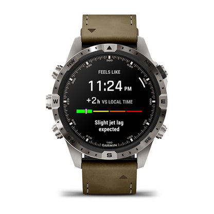 ساعة Garmin Marq Adventurer من الجيل الثاني بحزام بني، ساعة عصرية متعددة المهام