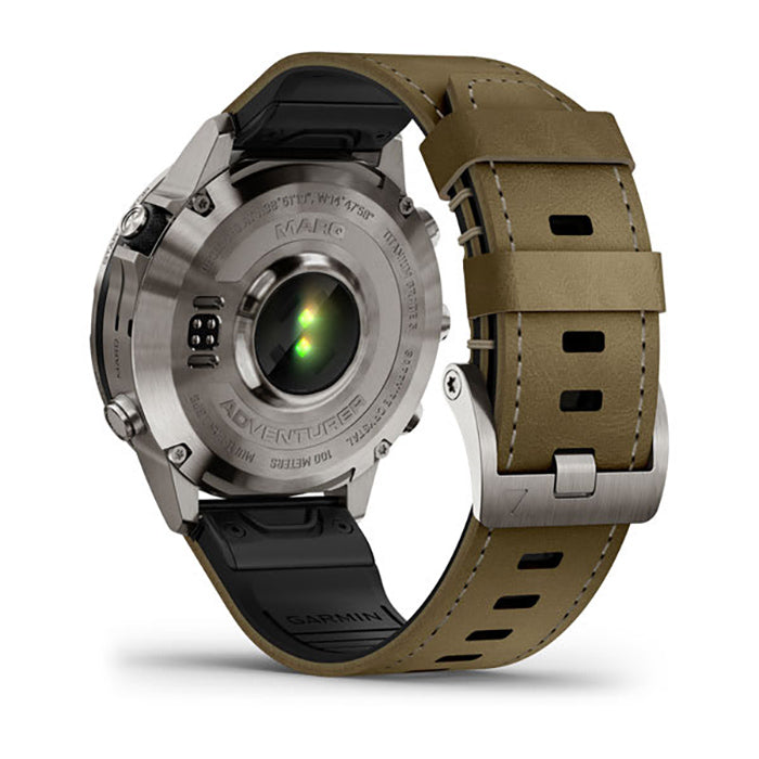 ساعة Garmin Marq Adventurer من الجيل الثاني بحزام بني، ساعة عصرية متعددة المهام
