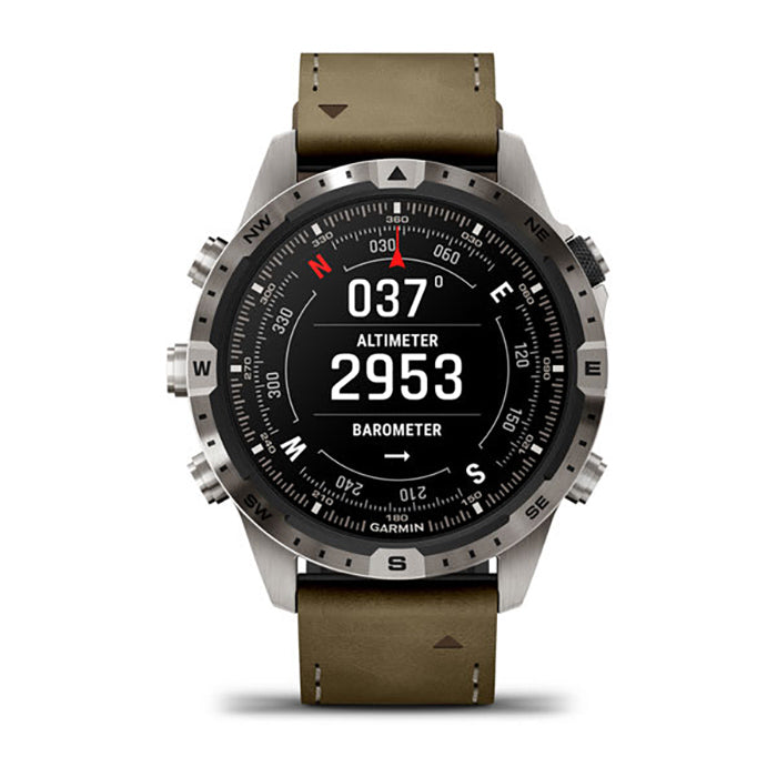 ساعة Garmin Marq Adventurer من الجيل الثاني بحزام بني، ساعة عصرية متعددة المهام