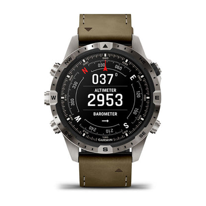 ساعة Garmin Marq Adventurer من الجيل الثاني بحزام بني، ساعة عصرية متعددة المهام