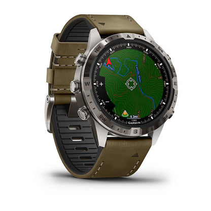 ساعة Garmin Marq Adventurer من الجيل الثاني بحزام بني، ساعة عصرية متعددة المهام