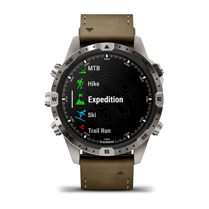 ساعة Garmin Marq Adventurer من الجيل الثاني بحزام بني، ساعة عصرية متعددة المهام