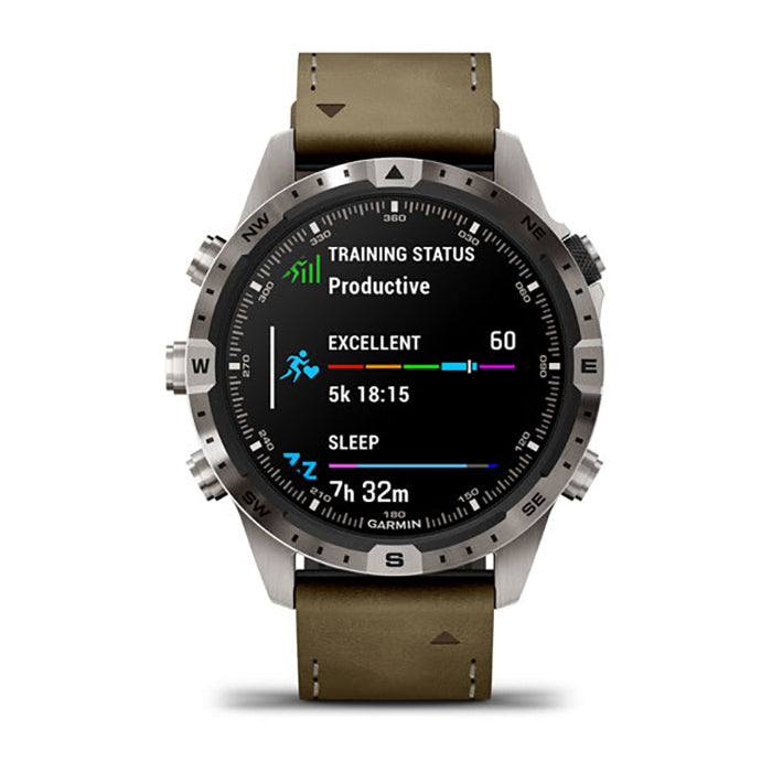 ساعة Garmin Marq Adventurer من الجيل الثاني بحزام بني، ساعة عصرية متعددة المهام